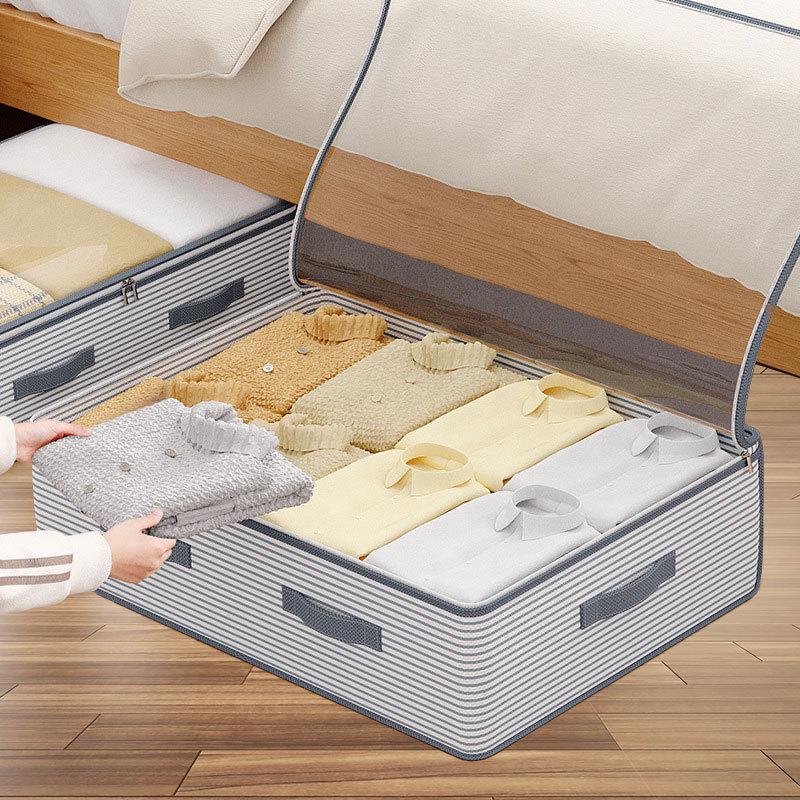 Прозрачный ящик для хранения под кроватью для одежды и разных вещей - Большая вместимость, складной органайзер в стиле выдвижного ящика