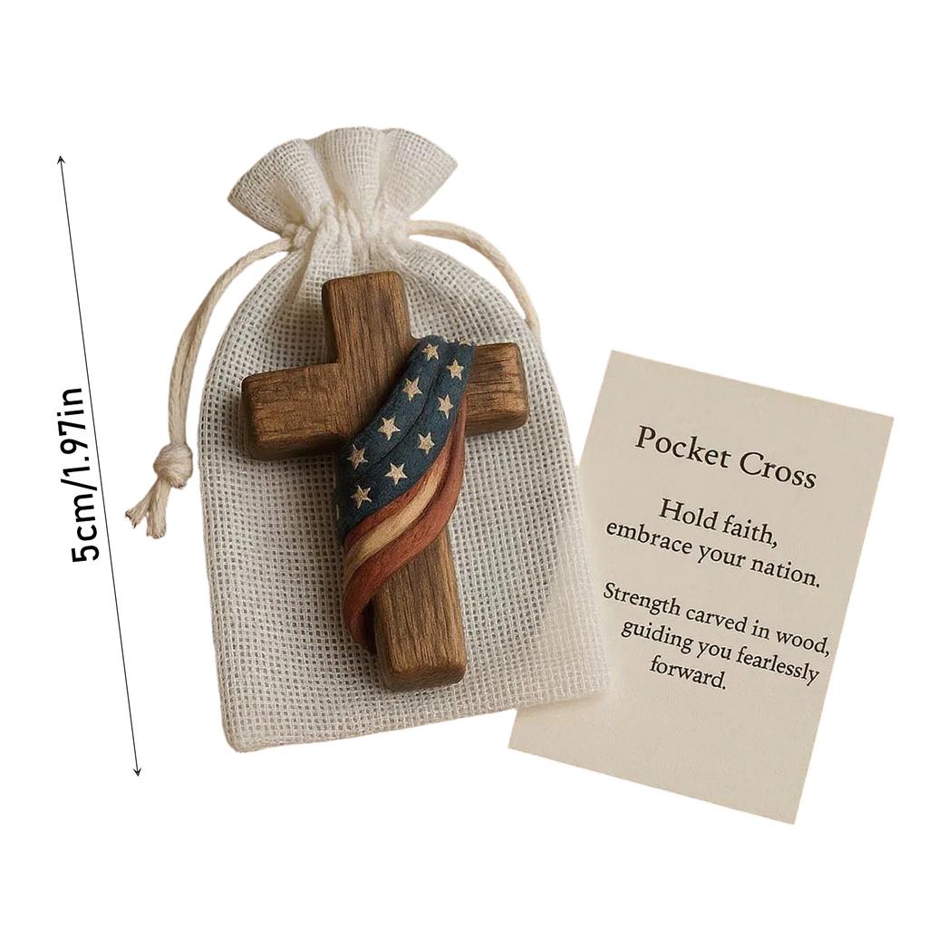 YHOPE Handheld Wooden Cross Band Encouragement Gift Pocket Small Cross For Grasping/Holding/Praying/Fingertips Stress Relief