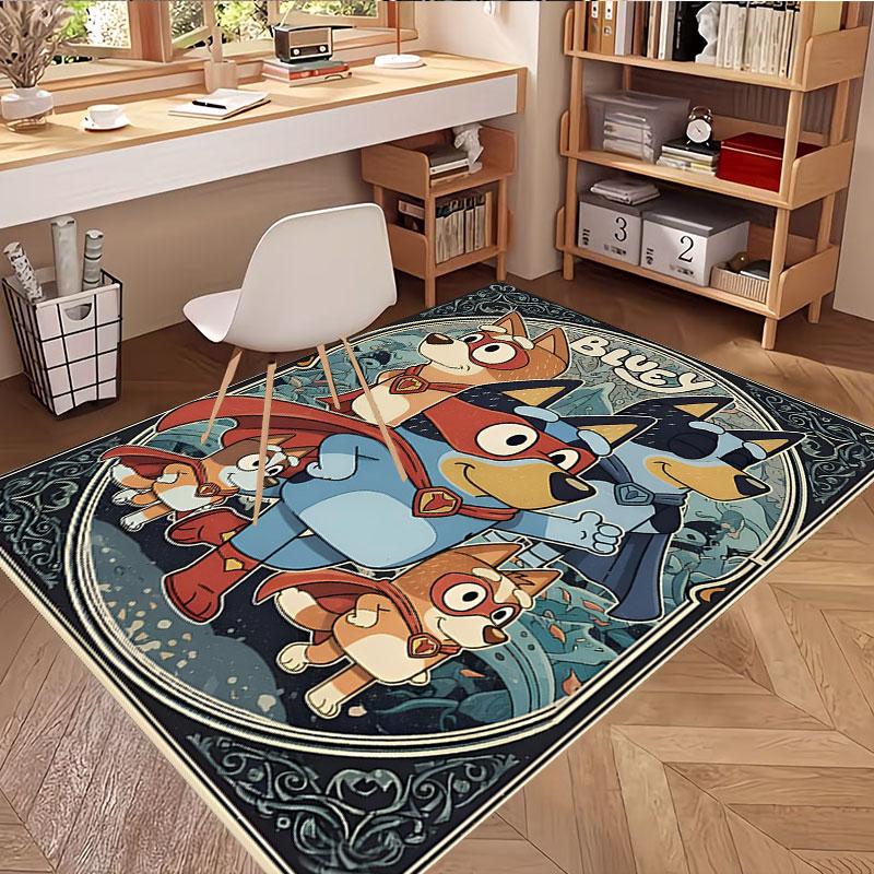 Bluey Print Rug, Washable Floor Carpet, For Entryway Dorm Laundry Room Office Study, Home Decor Birthday Christmas Gift