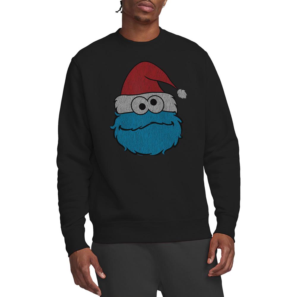 Sesame Street Unisex Adult Cookie Monster Christmas Sweatshirt