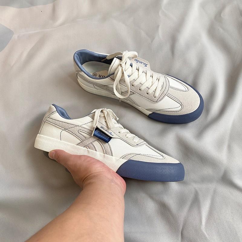 Mens Canvas Sneakers Low Top Casual Flat Shoes Daily Wear Breathable Comfortable Round Toe Lace Up Unisex Style