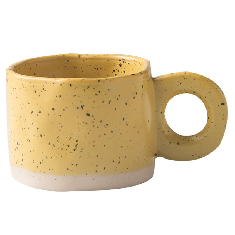 Керамическая кружка с ручкой-кольцом и необычным рисунком кофе, современный принт, фарфоровая кружка в стиле «коттон», кружка ручной работы для горячего шоколада, парные чашки с ручками