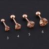 1pc Stainless Steel Crystal Zircon Ear Studs Earrings for Women/Men 4 Prong Tragus Cartilage Piercing Jewelry ARI