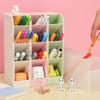 Desk Pen Holder Pencil Makeup Storage Box Kawaii Large Capacity Desktop Organizer Stand Case School Office Stationery
