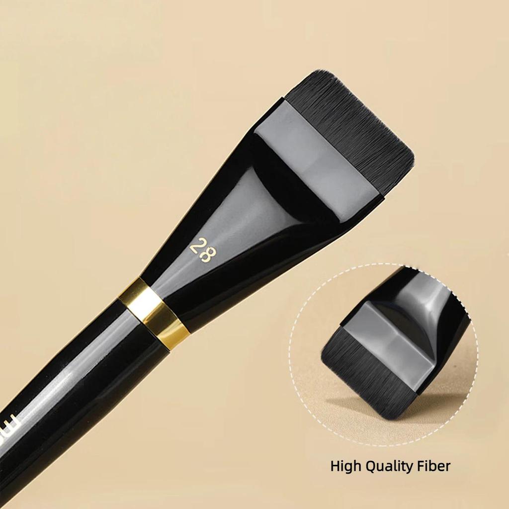 MSQ Piano Master No.28 Flat Foundation Brush, Flat Head, Non-Absorbent, for Liquid Foundation, 1 Pack