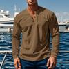 Men Long Sleeve T-Shirt Corduroy Solid Color Spring And Autumn T-Shirt Casual