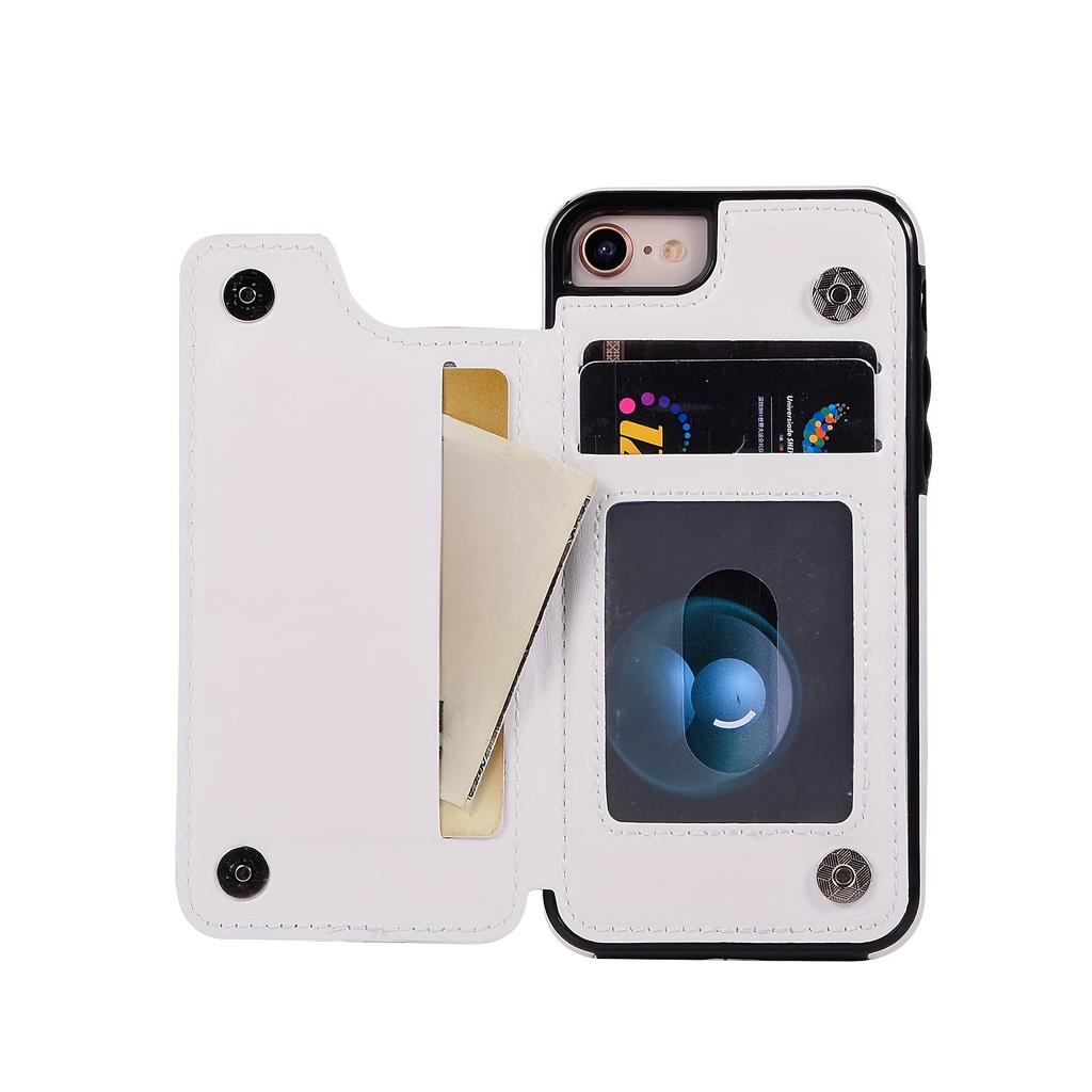 Чехол для телефона-кошелька с держателем для карт, чехол с подставкой для карт из искусственной кожи, двойной магнитной застежкой и прочным противоударным чехлом, для IPhone
