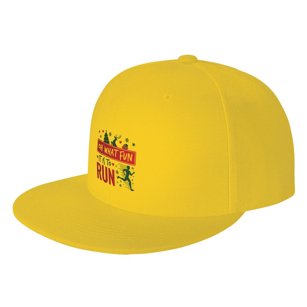 Fashion Running Christmas Oh What Fun It Is To Run Flat Brim Sun Hat High CostPerforUnisexce Sharp Visors
