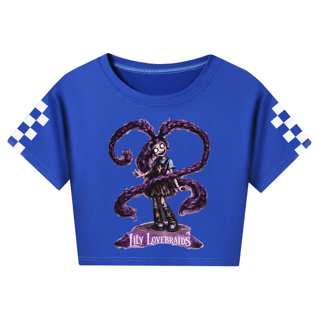 5582 Kids Girls Lily Lovebraids Game Print Short T-Shirt