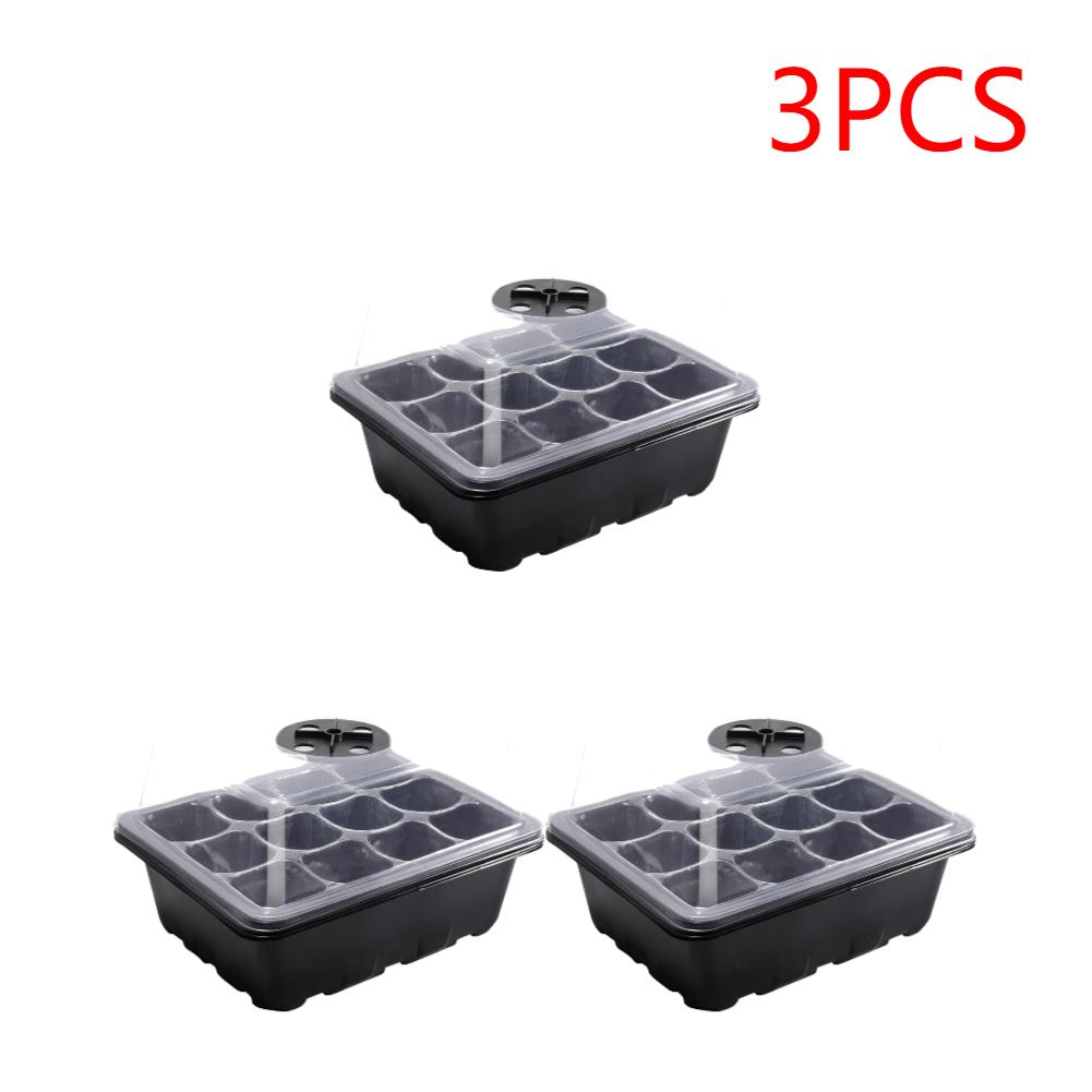 1-5pcs Plants Seed Starter Trays with Humidity Dome 12 Holes Per Tray Nursery Pots Lights For Home Plant Greenhouse Growing Pot