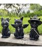 Статуя черной кошки, таинственная милая фигурка кошки, ведьмы, кошки, ведьмы, украшение для стола, ручная роспись, скульптура для Хэллоуина, 1 шт.