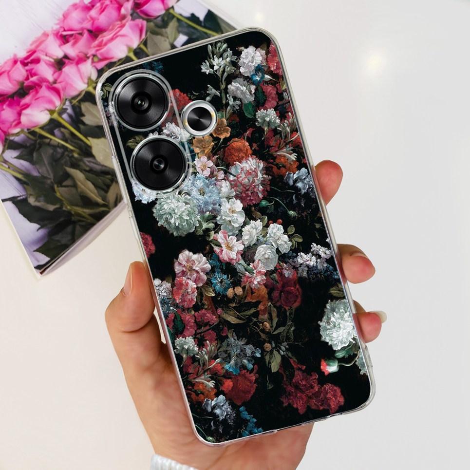 Flower Butterfly Women Fashion Back Cover For Xiaomi Redmi Turbo 3 Phone Funda Transparent Soft TPU Silicone Coque For Poco F6
