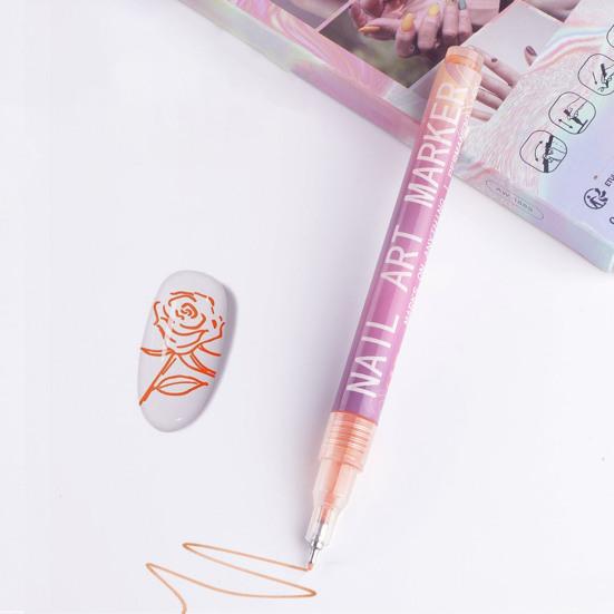 1 набор 12 цветов ручки для нейл-арта DIY гель-нейл-арт акриловые маркеры для рисования