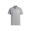 Solid Color Straight-Cut Short Sleeve Polo Shirt Men Tops Gray HS9046