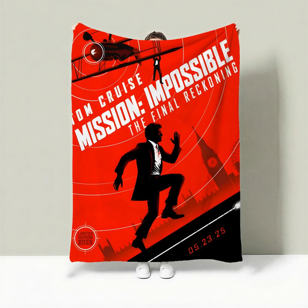 Movie M-Mission: Impossible Throw Lightweight 240g Flannel Blanket Soft Skin-friendly for Summer Cooling