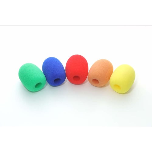 4cm Long, 1cm Diameter Headset Pin Microphone Sponge, 5 Colors, Set of 5