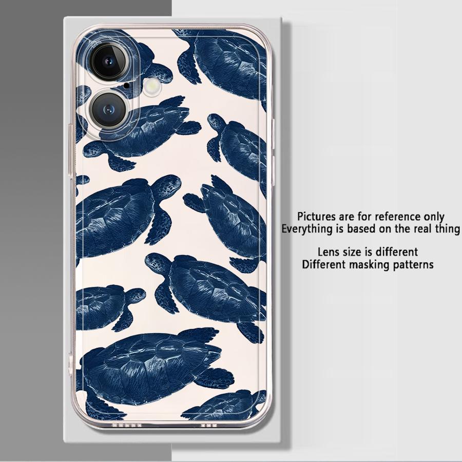 Мягкий чехол для телефона для iPhone 17 Pro Max 14 Plus 16 11 XR Air 7 8 12 Mini 15 XS Max 13 Pro Морские животные