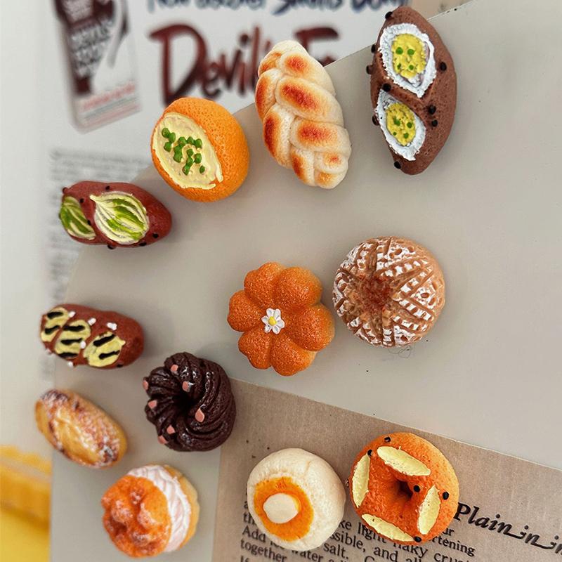 Магниты на холодильник с изображением французского хлеба, кавайные магниты на холодильник с изображением мультяшной еды, милые декоративные магниты с фотографиями и сообщениями, магнитные наклейки