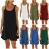 Женское летнее сексуальное платье на подтяжках, однотонное платье без рукавов, платье на бретельках
