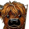 Highland Cow Window Corner Decoration 3D Printed Peeping Highland Cattle Home Office Living Room Door Window Frame Ornament