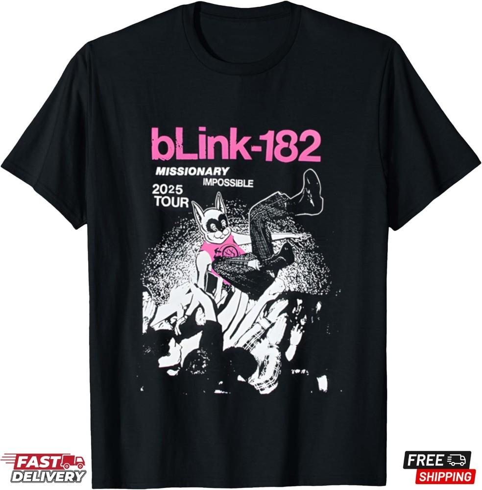 Футболка Blink-182 'Missionary Impossible Tour', Футболка рок-группы, Унисекс футболка для семейного рок-фаната