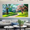 Abstract Green White Pink Trees Canvas Painting Posters and Prints Landscape Wall Art Pictures for Living Room Cuadros Decor Modern Decorative Prints