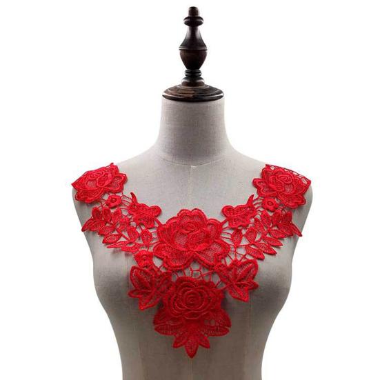 Embroidered Lace Collar for Women Trim Embroidered Applique Neckline Hollow Out Lace Collar