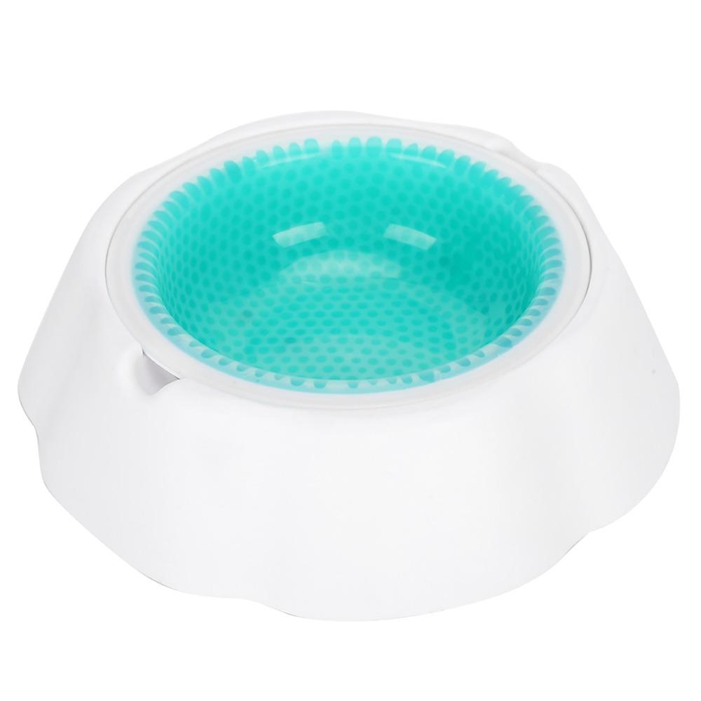 Double Wall Cooling Pet Bowl Round Shape Chilled Cat Dish Summer Pet Water Bowl Summer Hydration