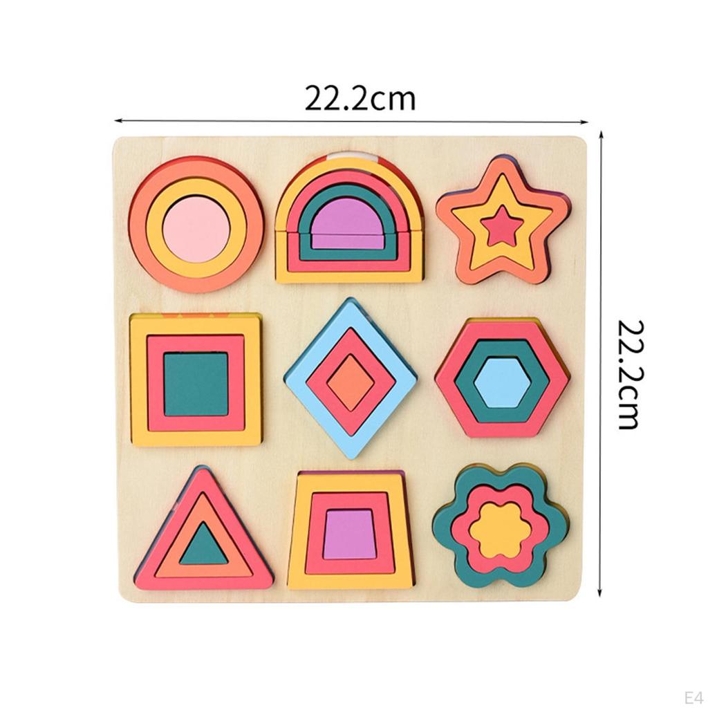 Kids Wooden Shape Puzzles Toys Early Education Birthday Gift Children Fine Motor Skill Game Learning