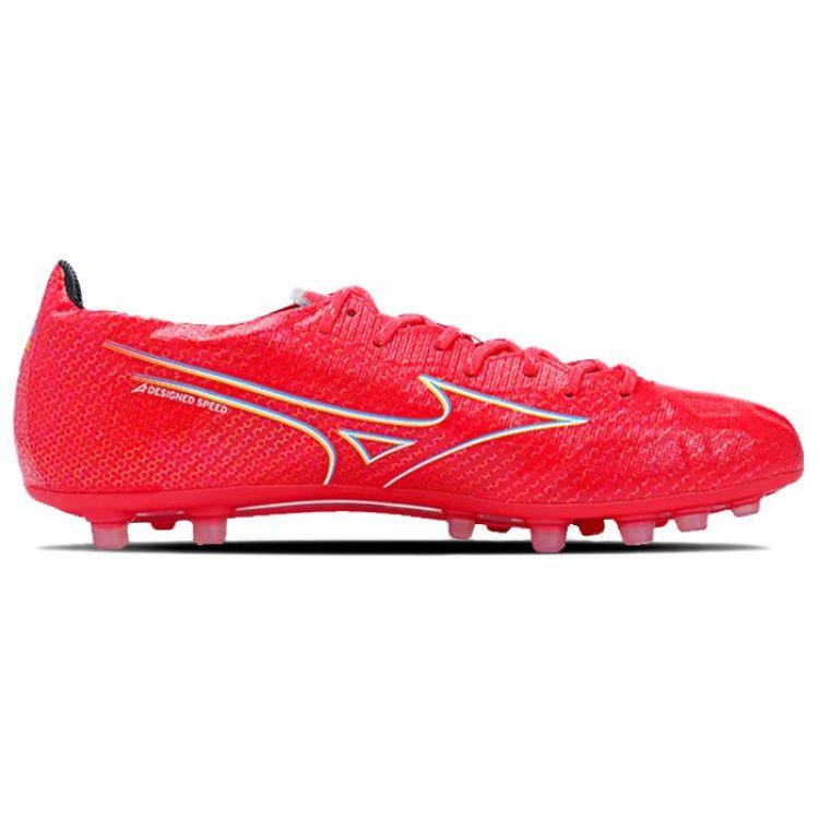 Mizuno Alpha Ag Artificial Turf Shock Absorbing Durable Soccer Shoes Men Soccer Shoes Red White P1GA236164