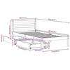 VidaXL Cadre de lit avec tiroirs 75x190 cm bois de pin massif, sommier, cadre de lit simple, cadre de lit en bois massif, 3301524