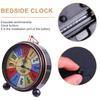Retro Alarm Clock Metal Silent Table Desk Clock Non Ticking Quartz Movement Bedside Clock for Bedroom