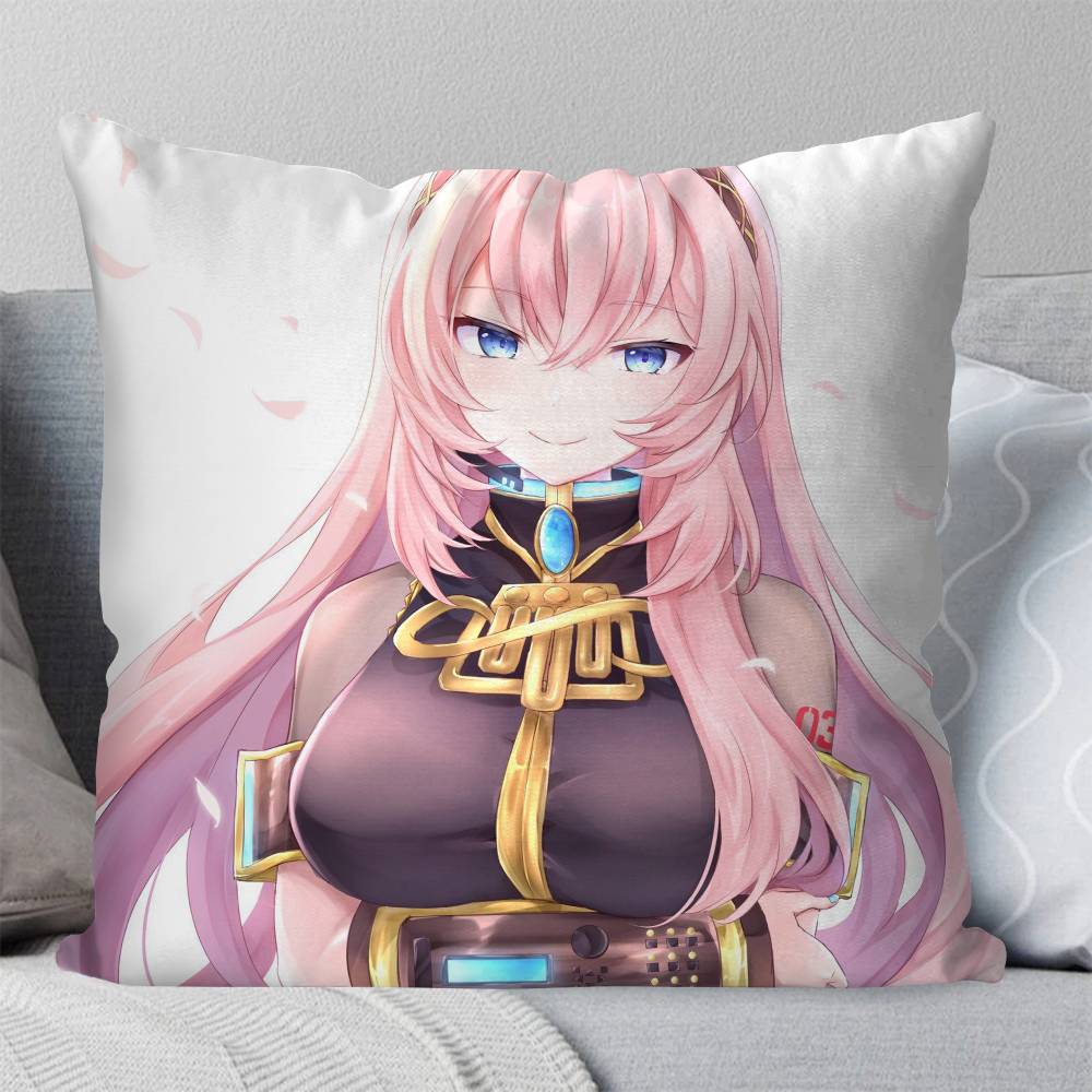 Megurine Luka Virtual Singer Pillow Case Fashion Square Pillowcase Bedroom Sofa Room Ins Decoration Leisure