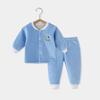 Soft Fleece Baby Pajama Set Toddlers Long Sleeve Top Pants Warm Sleepwear Winter Unisex
