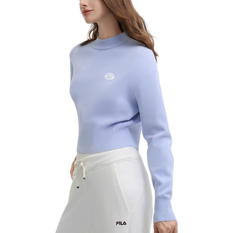 Fila Оригинальный Модный Повседневный Удобный Короткий Пуловер Вязаный Свитер Женский свитер Туманно-Голубой F51W449401F-LB