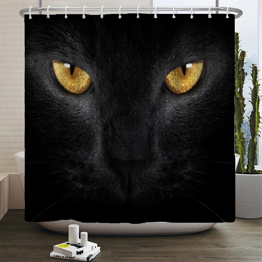 Животные напечатаны лев, тигр, кошка, Слон, 3d Занавески для ванной Водонепроницаемая полиэстеровая ткань Моющаяся занавеска для душа для ванной с крючком