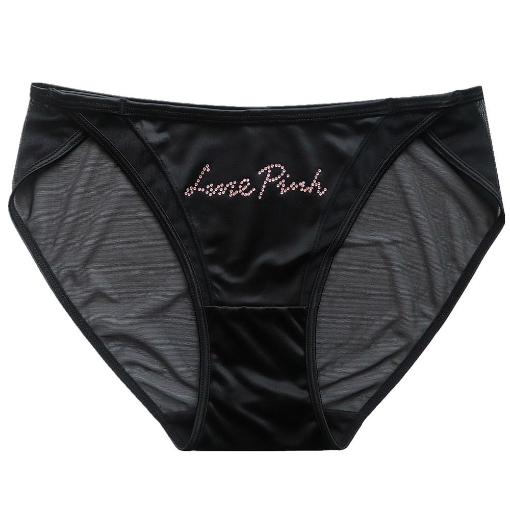 Ladies Sweet Pure Wind Hollow Sexy Satin Low Waisted Antibacterial Briefs Underwear