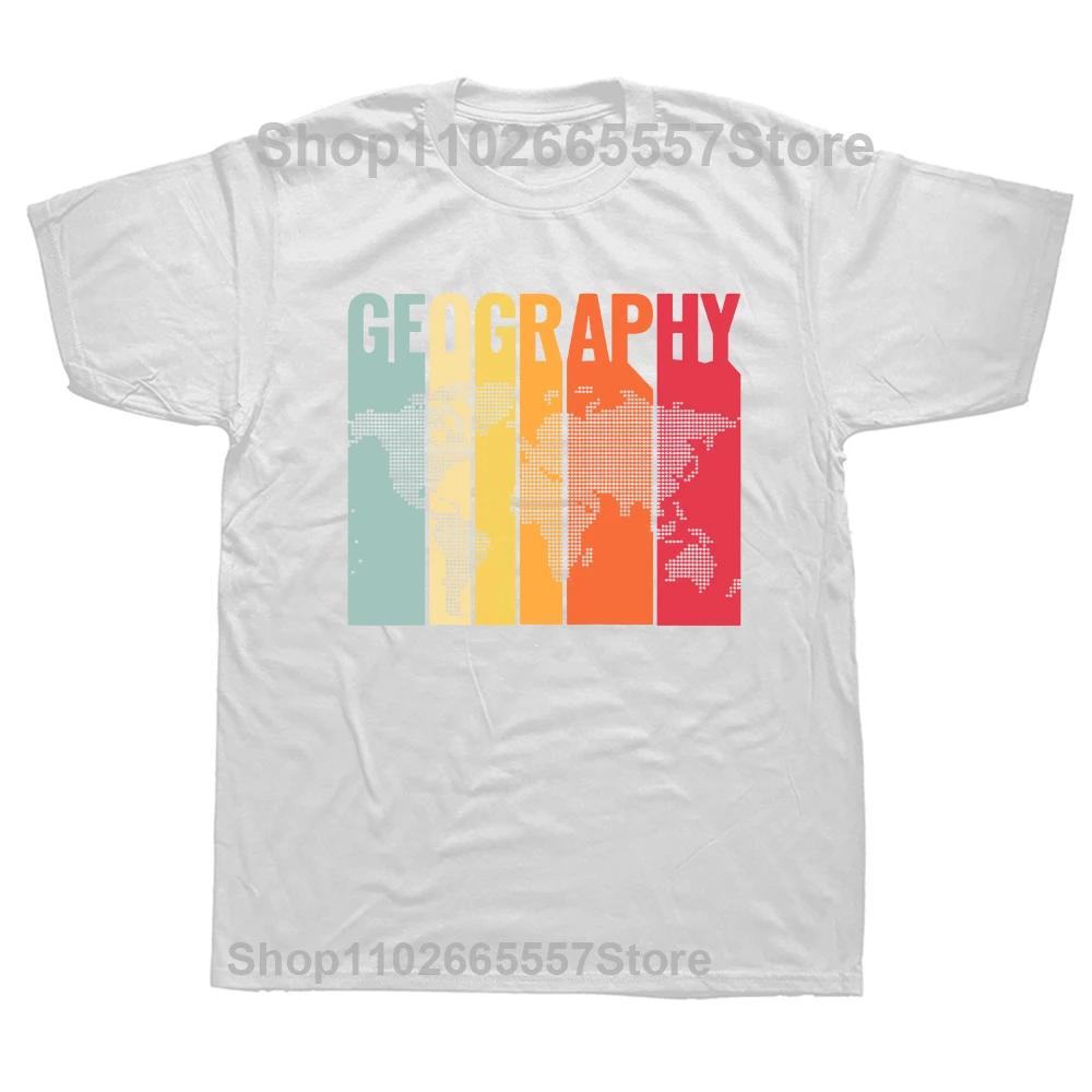 Funny Geography Teacher Graphic Print Tops Oversized T-shirt Hip Hop Short Sleeve Geography Is My World T Shirts