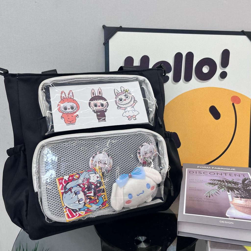 Вместительная сумка ита с несколькими карманами и милыми пуговицами для учеников средней и старшей школы