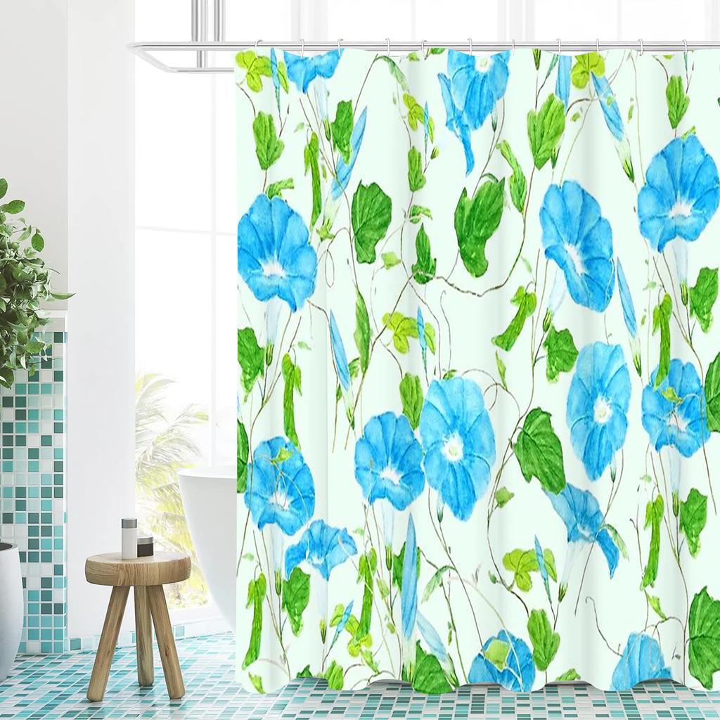 Floral Pattern pastoral style Bathing Curtain Bathroom Shower Curtain Waterproof With 12 Hooks Home Deco