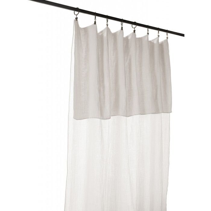 Adjustable Curtain + 8 Clip Rings "Gaîa" 140 X 300 Cm "Cotton Gauze" - Gaïa Chantilly