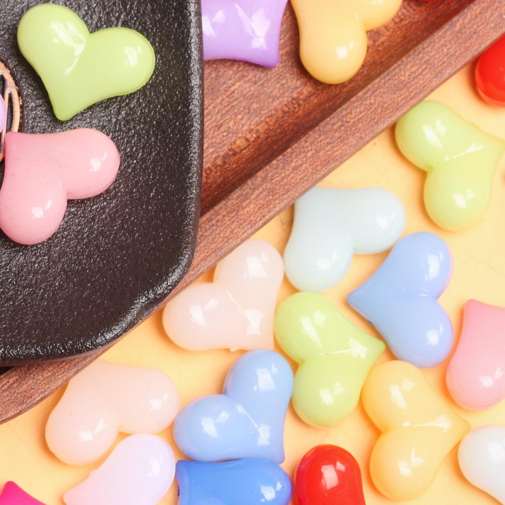 500g Beads Pendant Single Hole Acrylic 22*17mm Heart DIY Jewelry Making Earrings Making Bracelets Candy Color Accessories