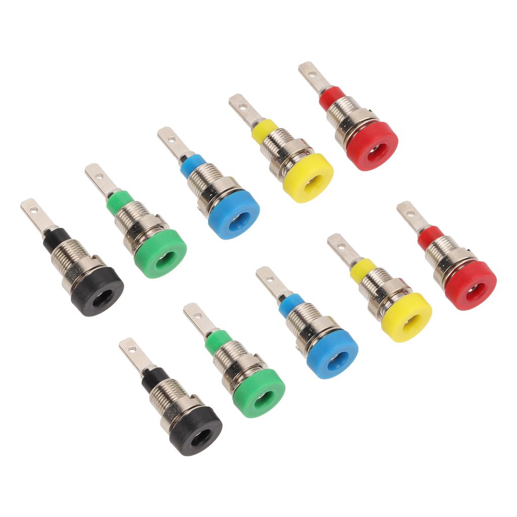 Гнездо типа «банан» 2 мм, латунь, безопасная, 5 цветов, панельное крепление, зажим для электроники, судов, автофургонов