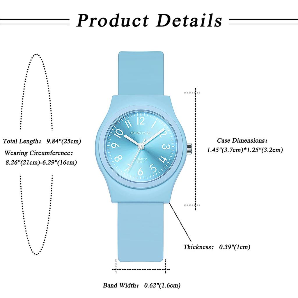Watch for Girls Silicone Strap Cute Analog Display Simple Quartz Watch School Girls Fashion Watch New Semester Graduation Birthday Celebration