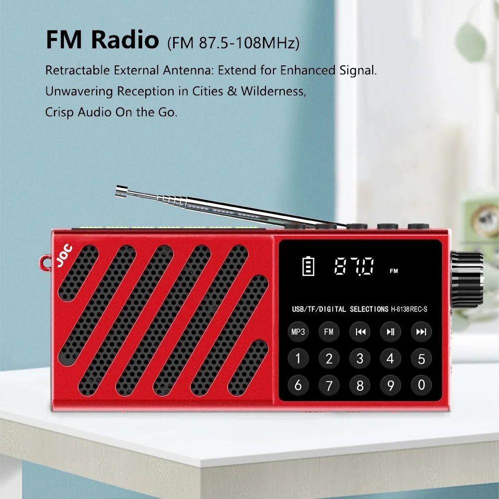 Portable Pocket Digital Player Solar Charging Wireless Bluetooth Speaker New FM Radio Receiver