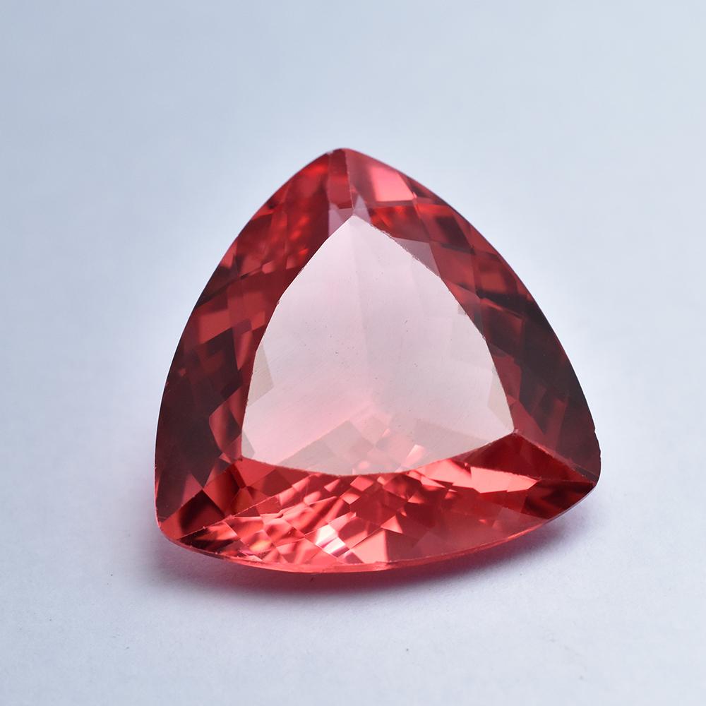 Stunning Natural Padparadscha Sapphire 24 Ct Trillion Certified Loose Gemstone