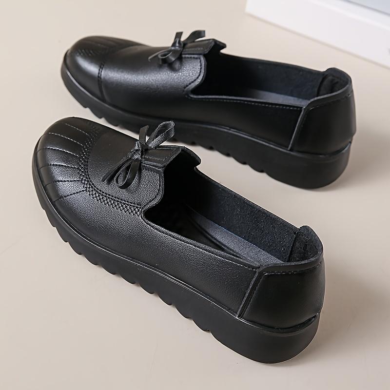Весенне-осенние кожаные туфли с мягкой подошвой и мягким верхом, нескользящие, женские туфли для среднего и пожилого возраста