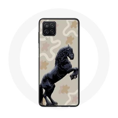 Coque Pour Samsung Galaxy A22 4G Frison Noir Race De Cheval