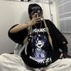 Готический принт Женская футболка Harajuku Летняя хлопковая футболка Гранж Футболка Топ Панк Пастельная одежда Аниме Одежда Винтажный панк