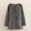 Меховая куртка имитация пляжной шерсти пальто средней длины с длинными рукавами из стираного меха лисы большого размера с плавающим ворсом топ